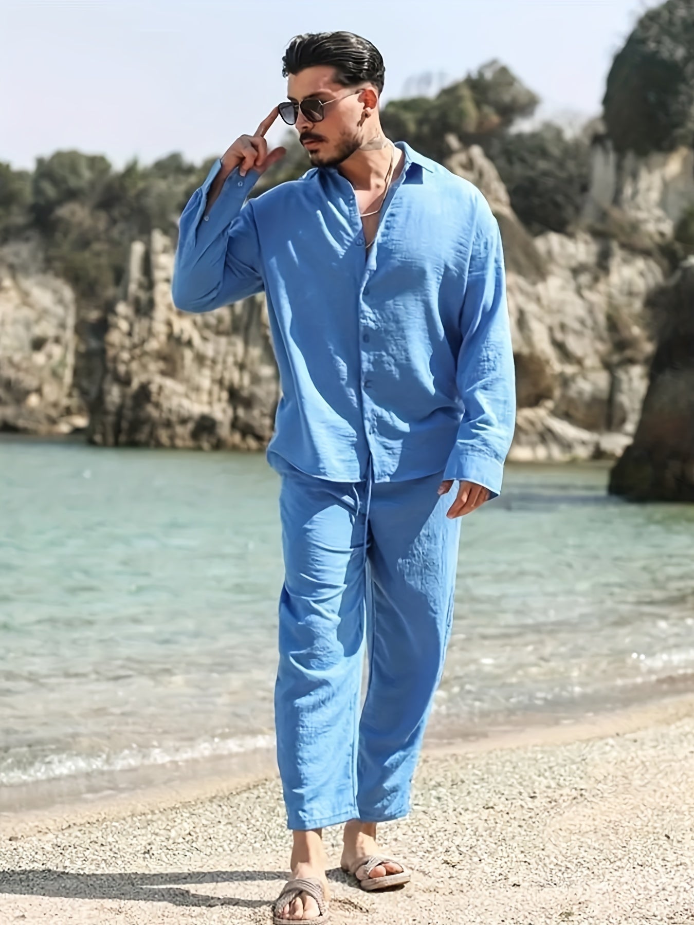 PREMIUM BAY COTTON SET - BLEU