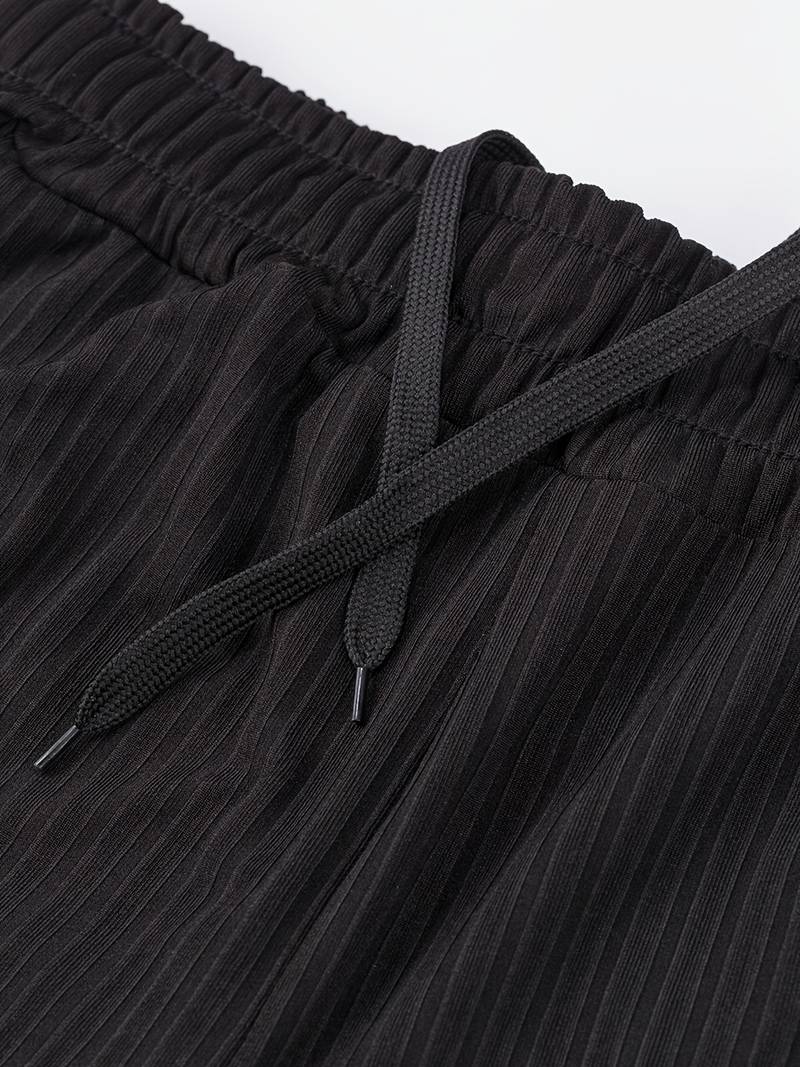 OXY RIBBED POLO SET - BLACK