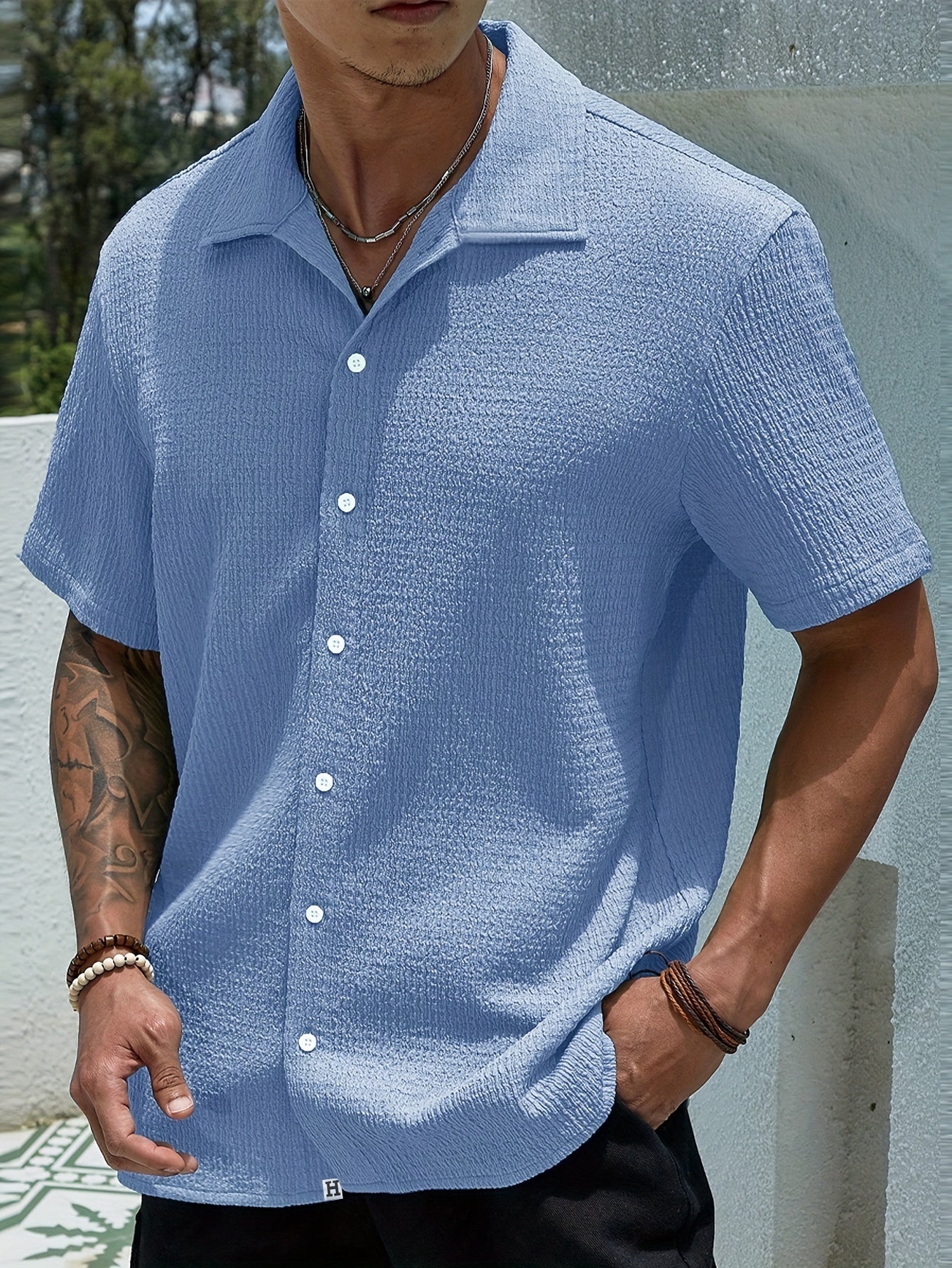 SANTINO SOFT SHIRT - BLEU