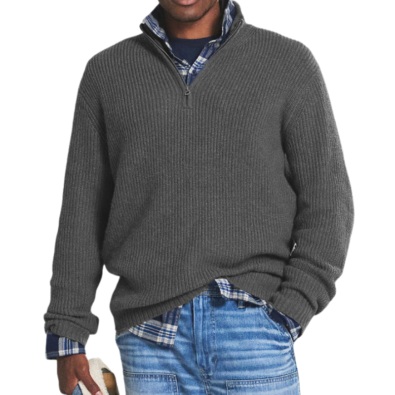 Owen | Casual Warm Sweater with Zip Collar for Men