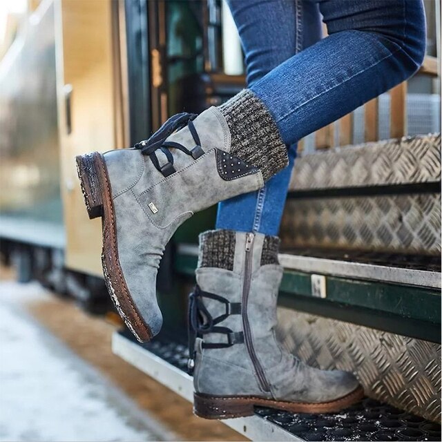 Emberly | Cozy Chic Boots with Knit Finish