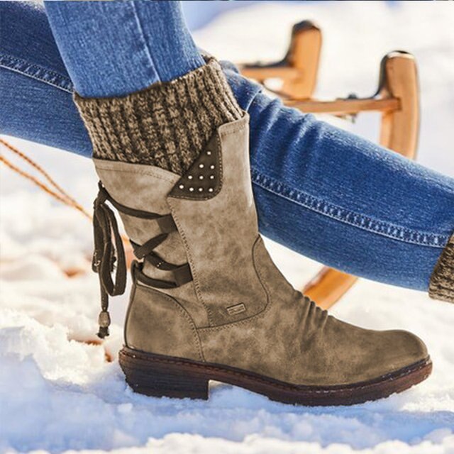 Emberly | Cozy Chic Boots with Knit Finish