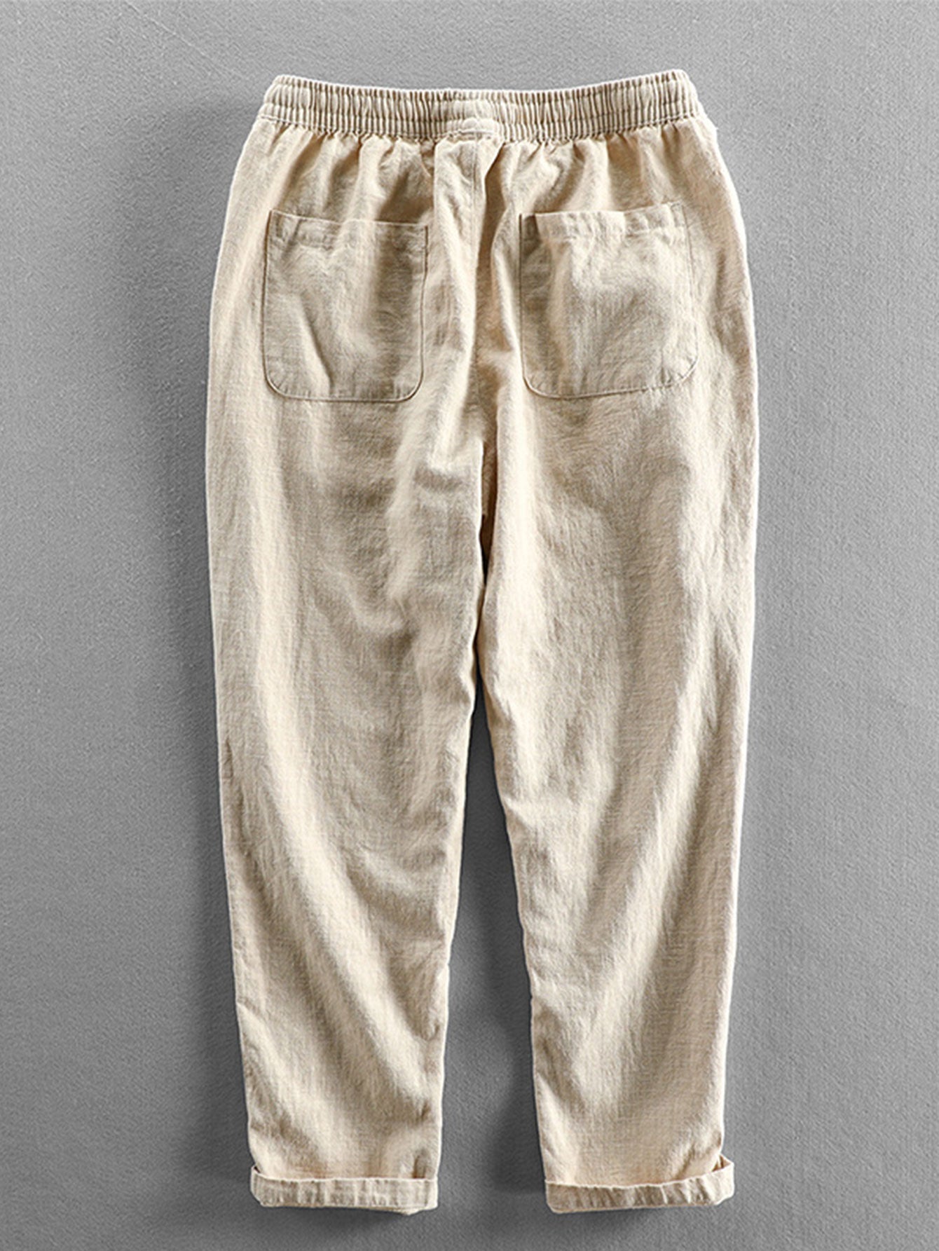 Long Sleeve Linen and Cotton Blend Button Up Shirt & Linen Cotton Blend Cropped Pants