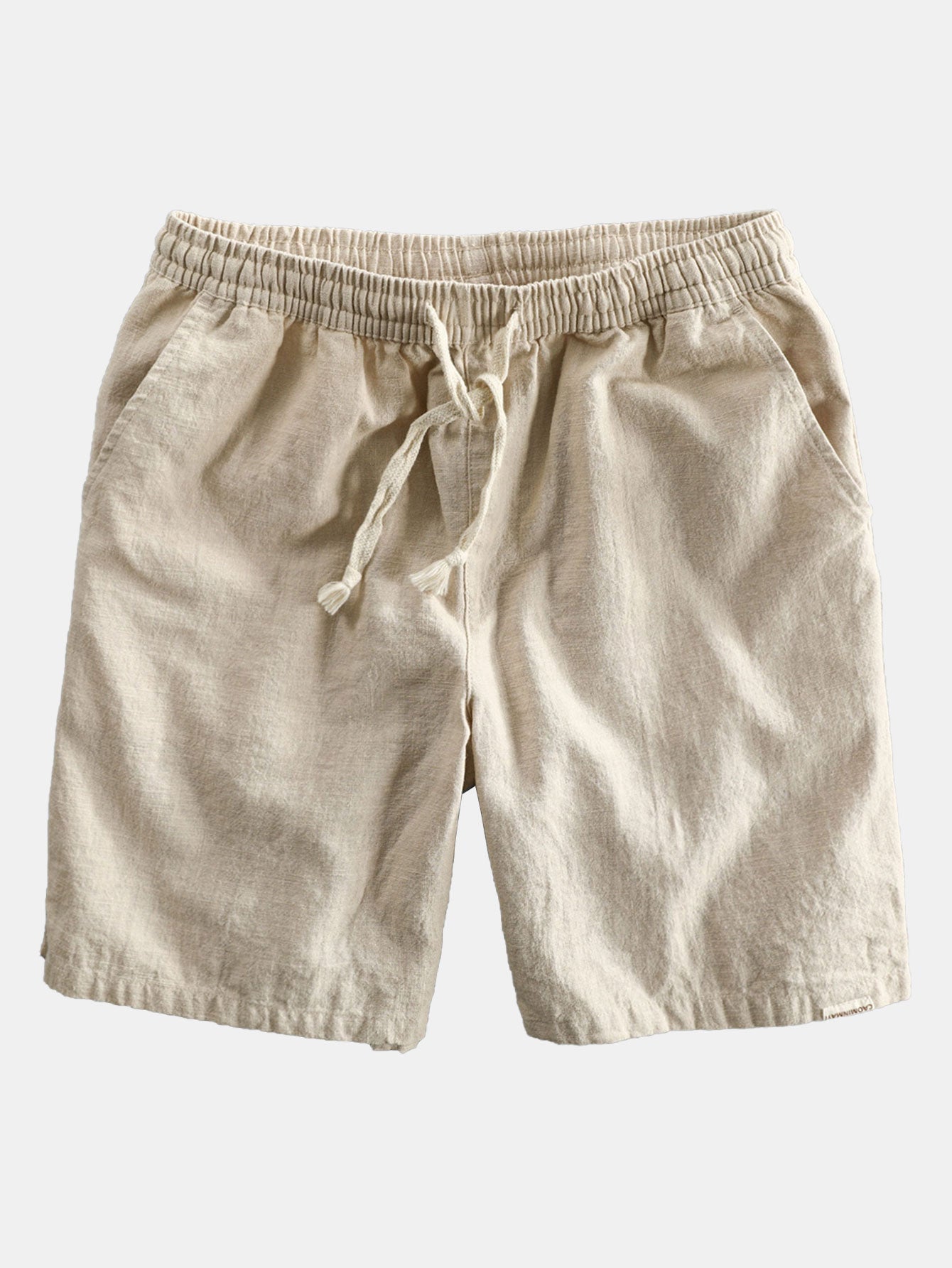 Linen Rayon Blend Button Up Shirt & Linen Cotton Blend Drawstring Shorts