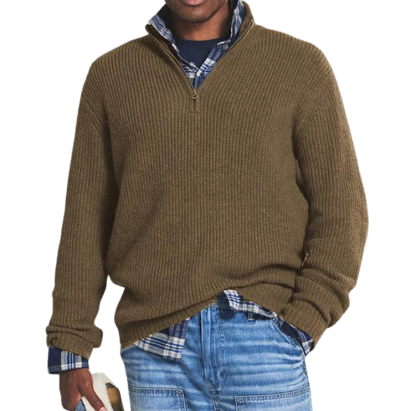 Owen | Casual Warm Sweater with Zip Collar for Men