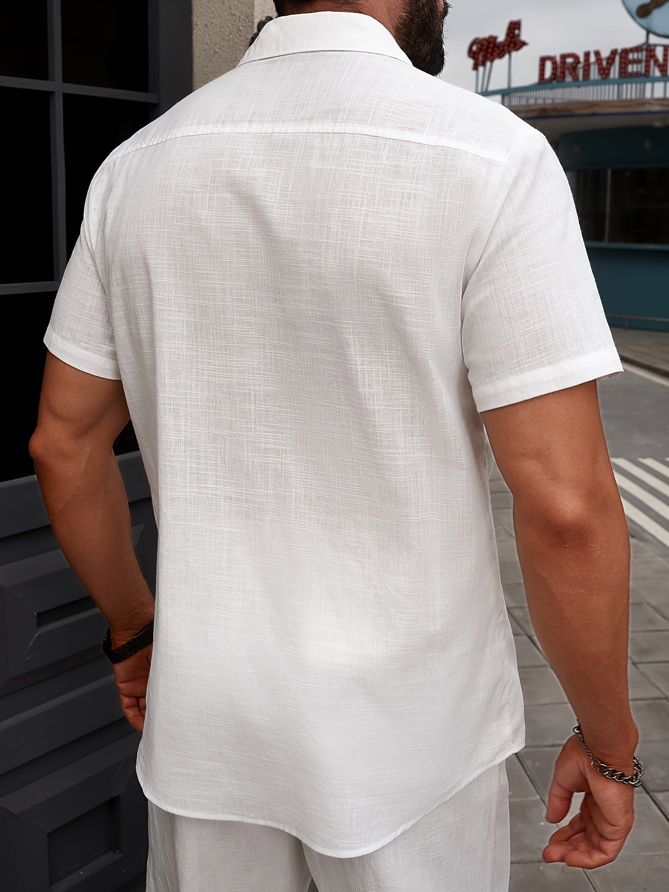 CASUAL COTTON POCKET SHIRT - WHITE