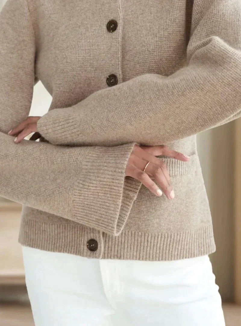 Carmine | Warm Autumn Knitted Jacket with English Elegance for Women