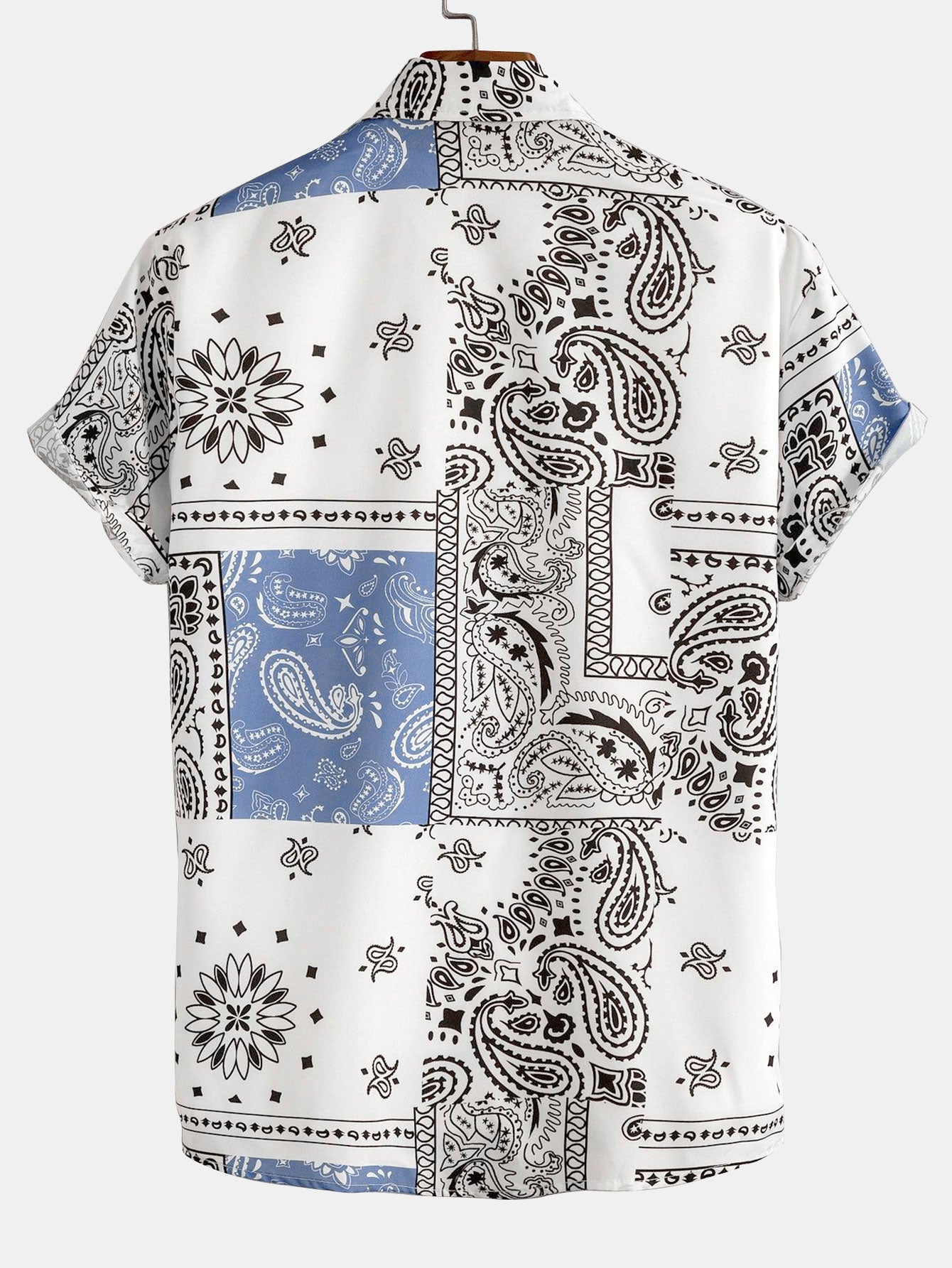 Paisley Print Button Up Shirt #Random Pattern Design# & Shorts