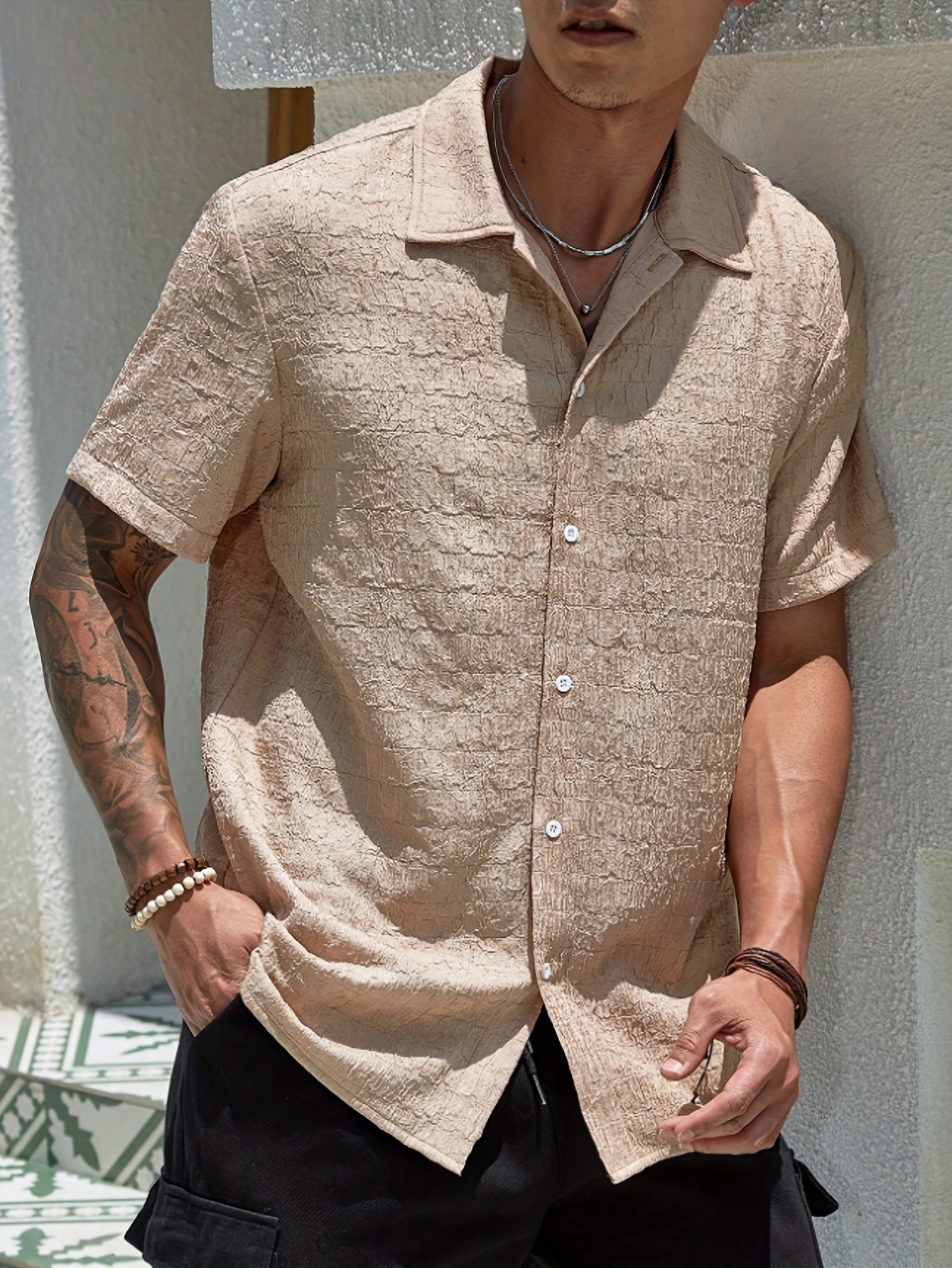 SANTINO CROCO SHIRT - KHAKI