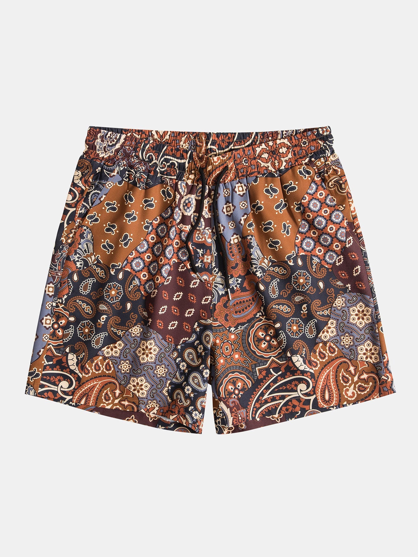 Paisley Patchwork Print Button Up Shirt & Shorts