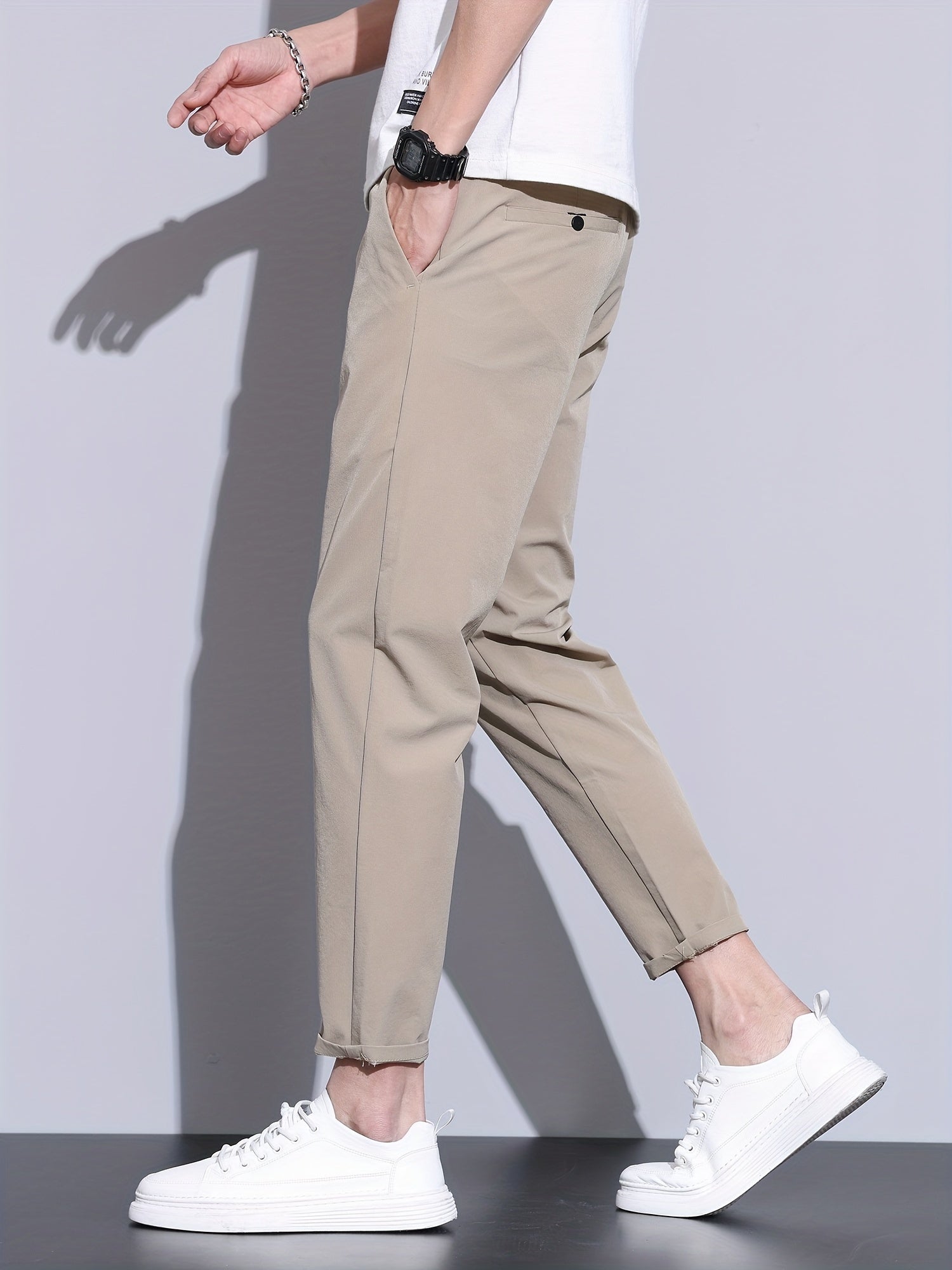 CHINO CROPPED - KHAKI