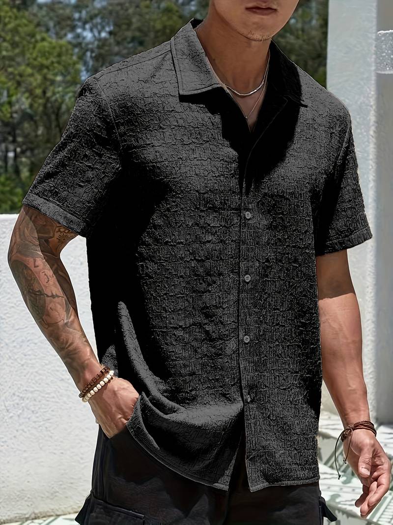 SANTINO CROCO SHIRT - BLACK