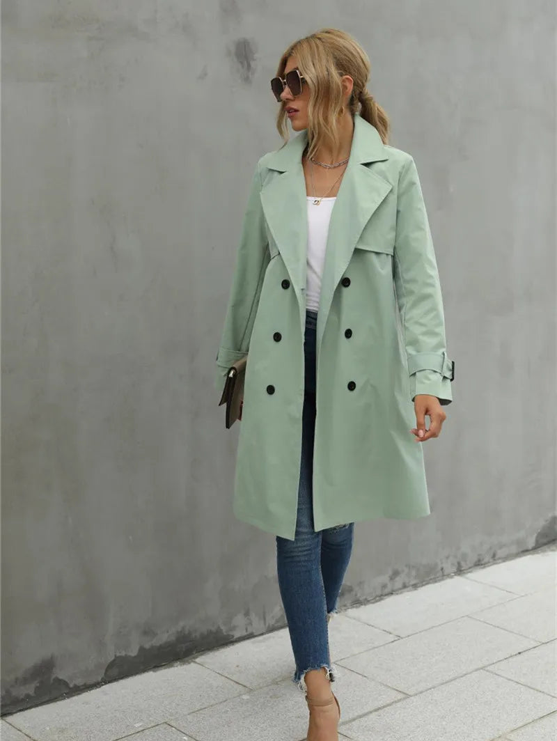 Corinne | Elegant, comfortable trench coat with a lapel collar