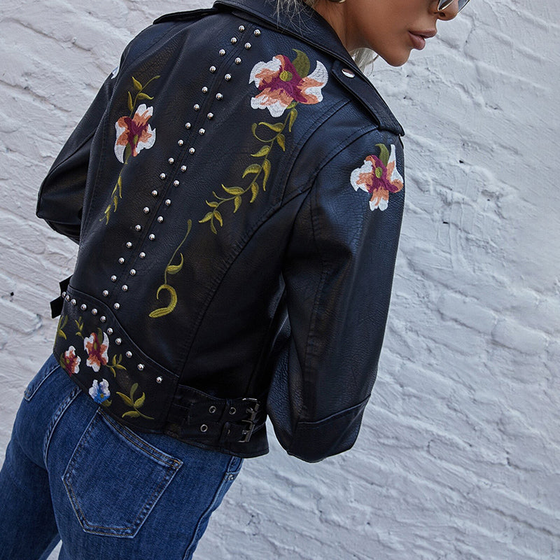 Dahlia | Leather Jacket - With Handmade Details