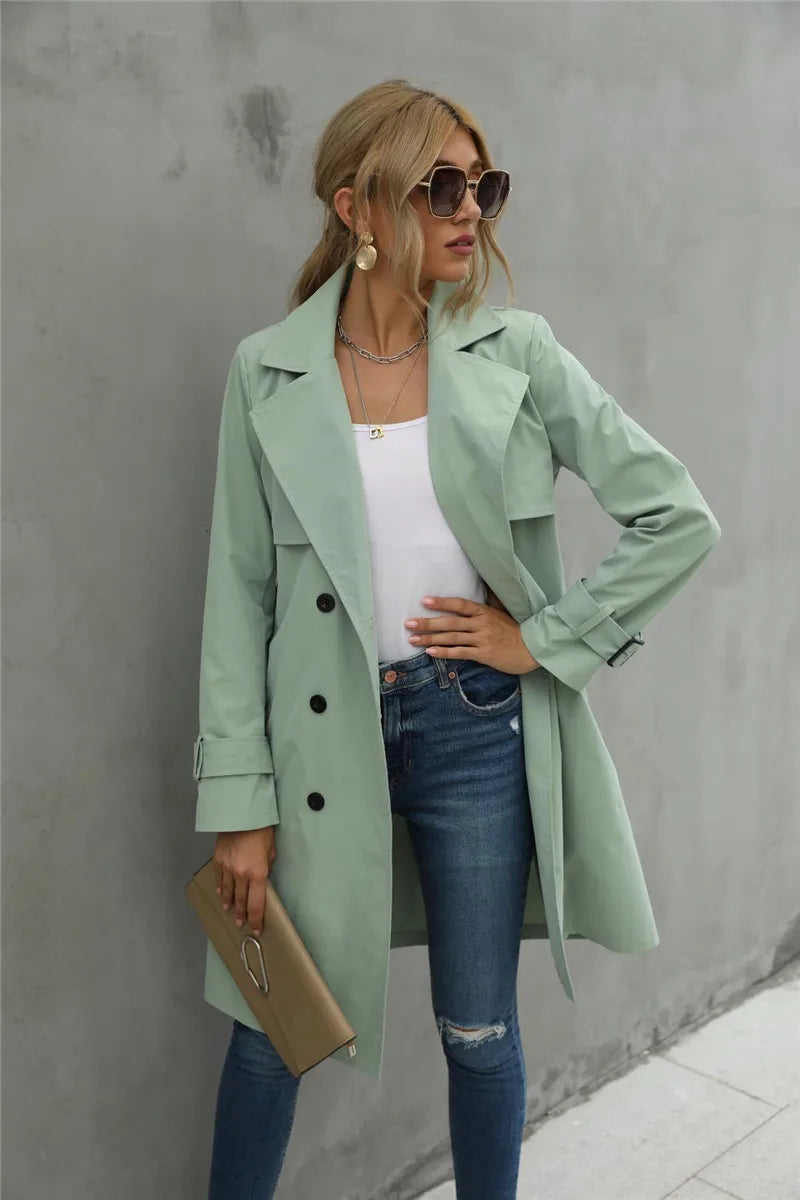 Corinne | Elegant, comfortable trench coat with a lapel collar