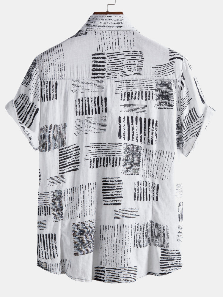 Abstract Printing Lapel Shirts