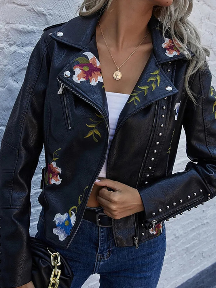 Dahlia | Leather Jacket - With Handmade Details