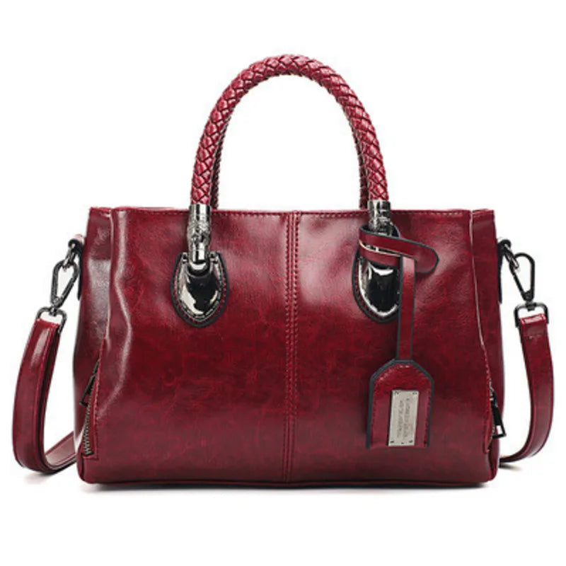 Mirabelle | Elegant Leather Handbag with Braided Handle