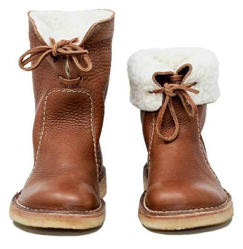 Calyx | High-Quality Leather Winter Boots with Fleece Lining