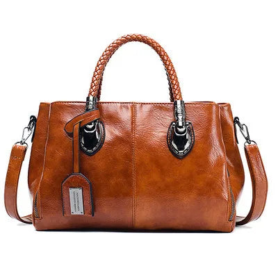 Mirabelle | Elegant Leather Handbag with Braided Handle