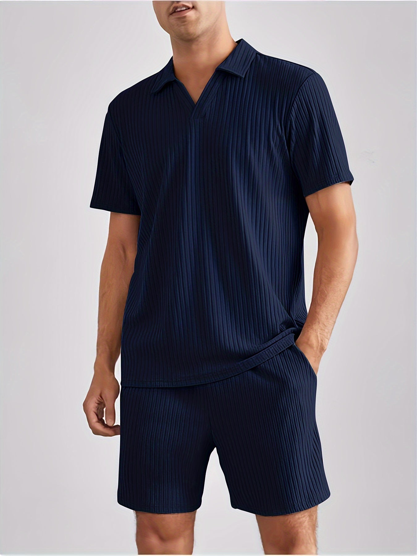 OXY RIBBED POLO SET - MARINEBLEU