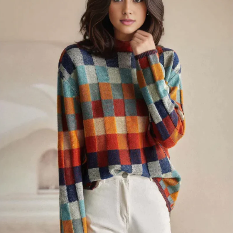 Elise - Patchwork turtleneck Sweater