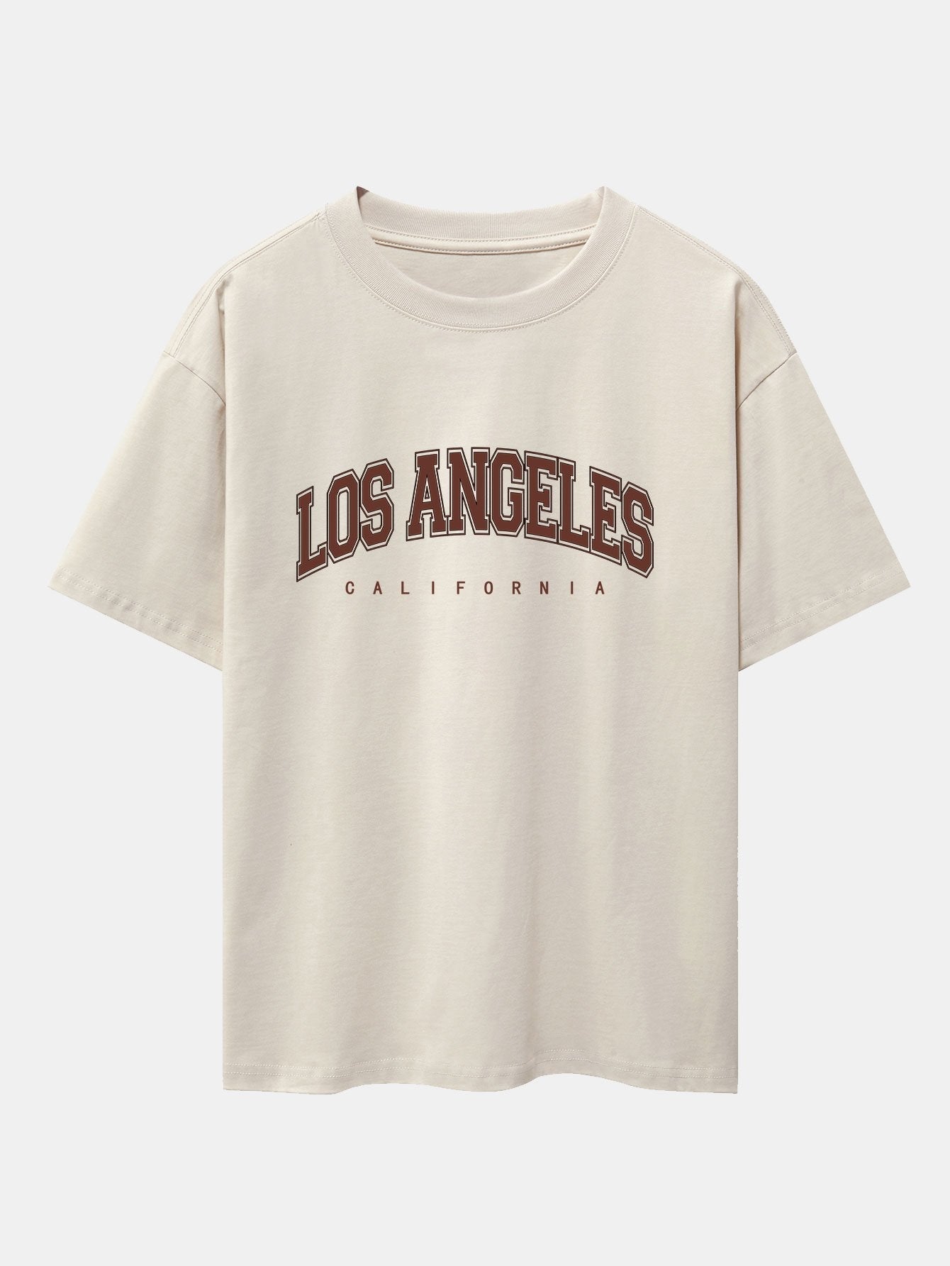 Los Angeles Print Heavy Weight Oversize T-Shirt & Corduroy Shorts