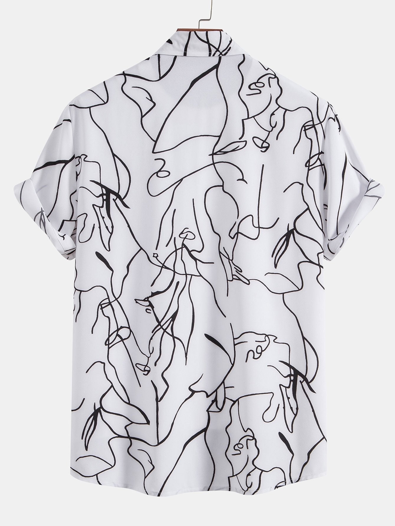 Abstract Line Print Buttton Up Shirt