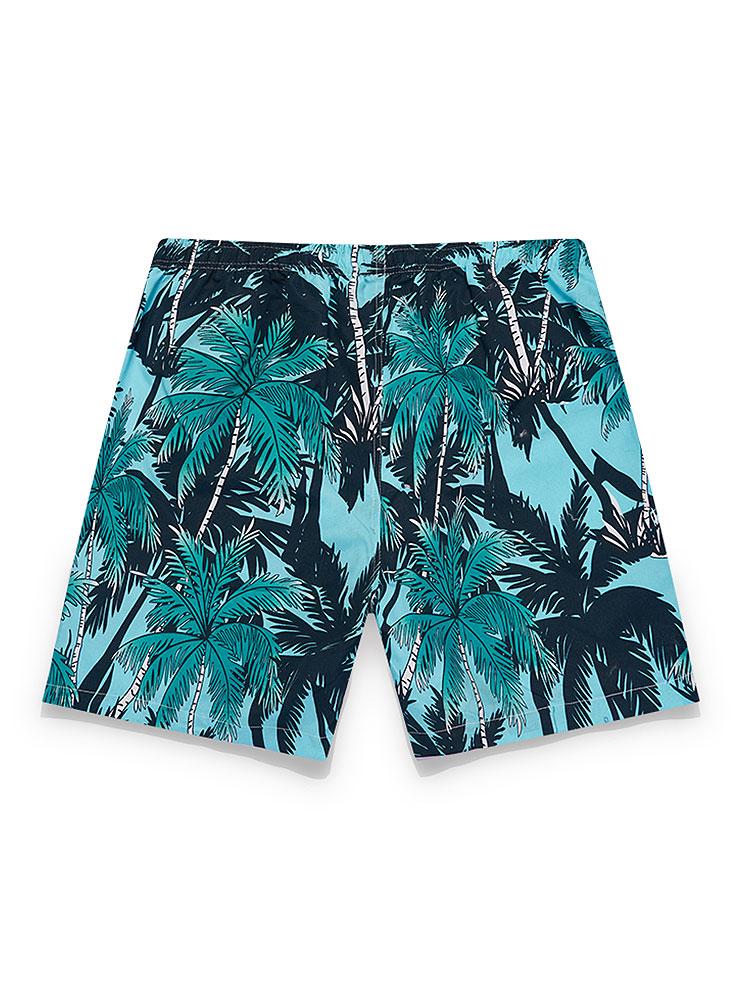 Tropical Print Button Up Shirt & Tropical Print Swim Shorts